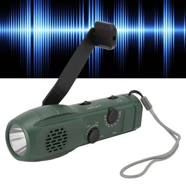 Håndsveiv AM/FM-radio LED lommelykt 1200mAh nødstrømbank