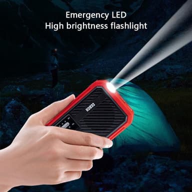 AM FM-radio Sollading Håndsveiv LED lommelykt PowerBank