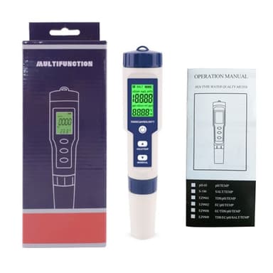 5-i-1-test for vannkvalitet EC Ph TDS temperatur saltholdighet
