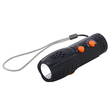 Håndsveiv AM/FM-radio LED lommelykt 1200mAh nødstrømbank