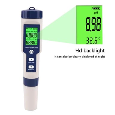 5-i-1-test for vannkvalitet EC Ph TDS temperatur saltholdighet