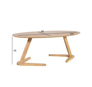 Salongbord LANA 120x60xH45cm, eik