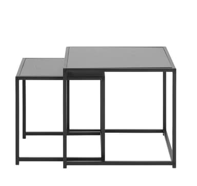 Salongbord 2stk SEAFORD 40x40xH40cm, 50x50xH45cm, svart