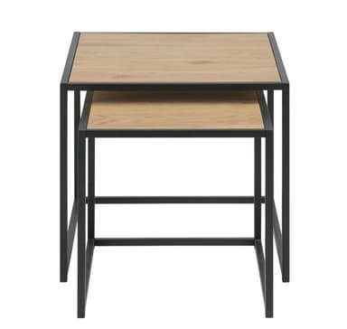 Salongbord 2stk SEAFORD 40x40xH40cm, 50x50xH45cm, eik