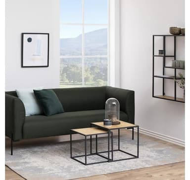 Salongbord 2stk SEAFORD 40x40xH40cm, 50x50xH45cm, eik