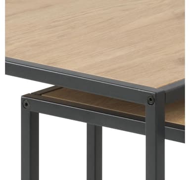 Salongbord 2stk SEAFORD 40x40xH40cm, 50x50xH45cm, eik
