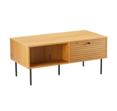 Salongbord LINE 100x50xH45cm, melamin med eikebark