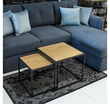 Salongbord 2stk SEAFORD 40x40xH40cm, 50x50xH45cm, eik