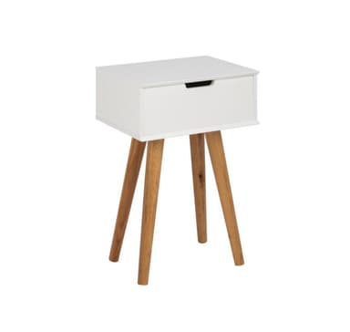 Nattbord MITRA hvit/eik