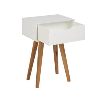 Nattbord MITRA hvit/eik