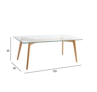 Salongbord HELENA 120x60xH45cm, glass