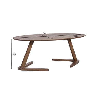 Salongbord LANA 120x60xH45cm, valnøtt