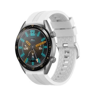 22 mm silikon klokkerem for for Huawei Watch GT 2 46 mm, Samsung/Huami Hvit