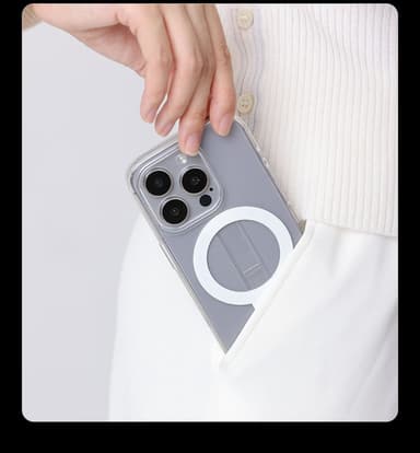 Bærbart MagSafe magnetisk telefondeksel med stativ for iPhone iPhone 15 Pro