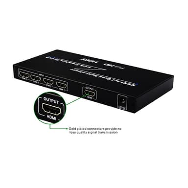 4 i 1 ut HDMI-bryter HDMI-svitsjvelger 1080P