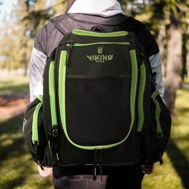 Viking Discs Rucksack Pro Svart/Lime Disc Golf Sekk