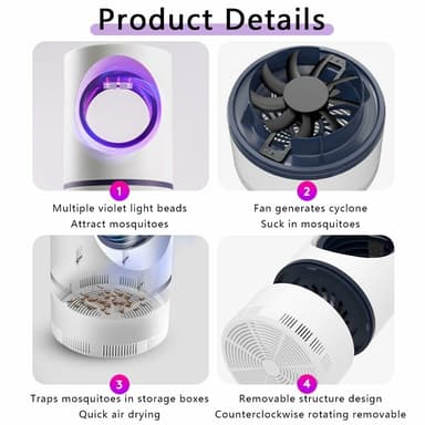 UV-attraksjonslys Myggdreper USB Elektrisk Bug Zapper