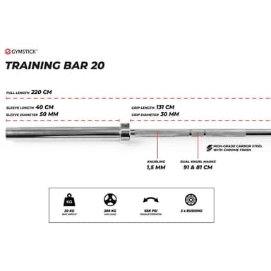 Gymstick 20kg Olympic Bar