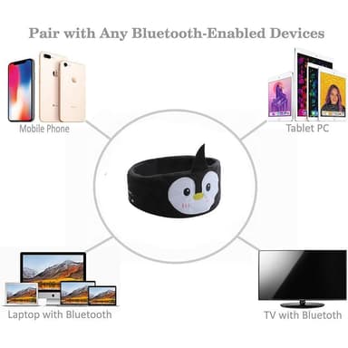 Bluetooth 5.0 Sovemaske med Bluetooth-hodetelefoner Sort