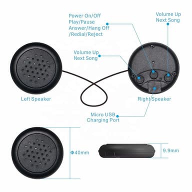 Bluetooth 5.0 Sovemaske med Bluetooth-hodetelefoner Sort
