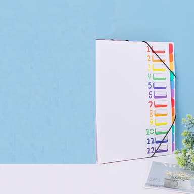 Utvide File Folder File Organizer 24 Pocket A4-størrelse Hvit