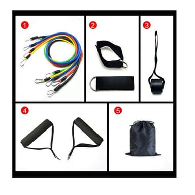 11stk/sett Fitness Resistance Band Trening Hjemmegymtrening