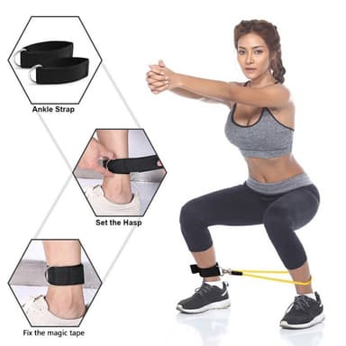 11stk/sett Fitness Resistance Band Trening Hjemmegymtrening