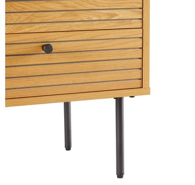 Nattbord LINE med 2 skuffer 50x40xH50cm, melamin med eikebark