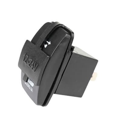 Båtformet dobbel USB-billader Sort+gressfarge