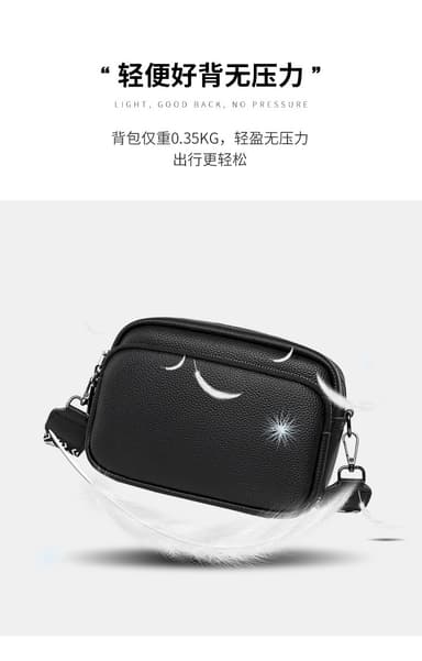 INF Crossbody-vesker for kvinner, justerbar remveske i PU-skinn Sort