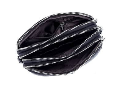 Ny crossbody-veske med tre glidelåser for kvinner Sort