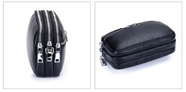 Ny crossbody-veske med tre glidelåser for kvinner Sort