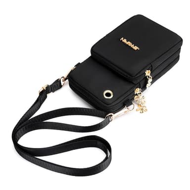 Multifunksjonell Crossbody Telefonveske Sort