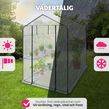 Drivhus med presenning - hvit