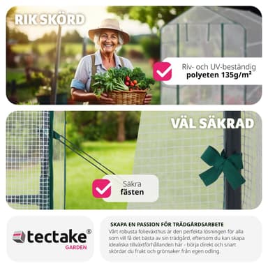 Drivhus med presenning - hvit