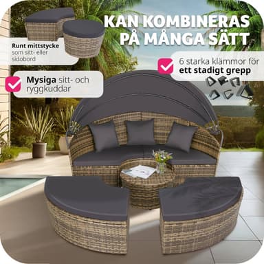 Rund solseng med soltak poly rotting - natur