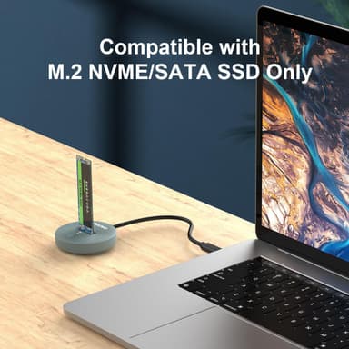 Maiwo USB-C 3.2 dokkingstasjon for NVMe/SATA M.2 SSD 10 Gbps