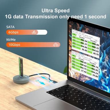 Maiwo USB-C 3.2 dokkingstasjon for NVMe/SATA M.2 SSD 10 Gbps