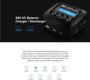 SkyRC S65 220V 2-4S Lader 65W