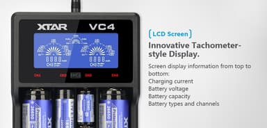 XTAR VC4 NimH/Li-Ion lader