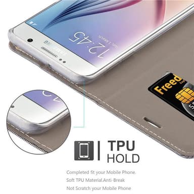 Samsung Galaxy S6 EDGE PLUS lommebokdeksel etui (grå)