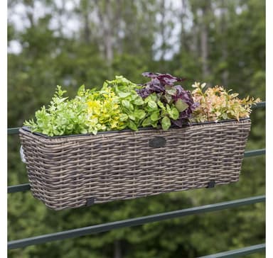Balkong blomsterkasse FLETT 60x19xH18cm, mørkebrun