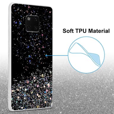 Huawei MATE 20 PRO Silikondeksel Glitter (svart)