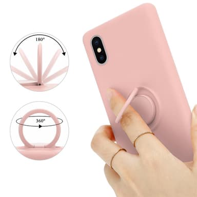 Deksel iPhone XS MAX Ring Case (rosa)