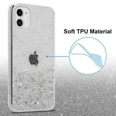 iPhone 11 PRO MAX Silikondeksel Glitter (gjennomsiktig)
