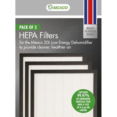 HEPA-filter for Meaco 20L Platinum - 3 pakk
