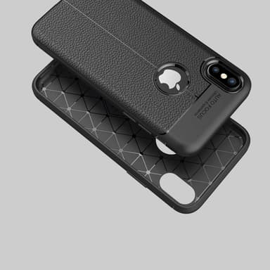 iPhone X / XS Deksel Kunstskinn (svart)