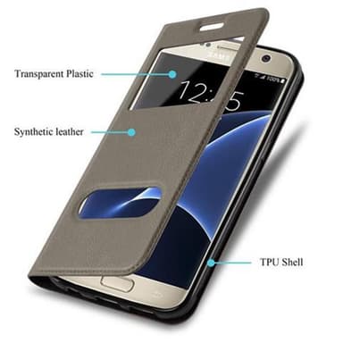 Samsung Galaxy S7 lommebokdeksel cover (brun)