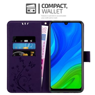 Huawei P SMART 2020 lommebokdeksel Blomster (lilla)