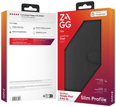 Zagg Google Pixel 9 Pro XL lommebokdeksel (sort)